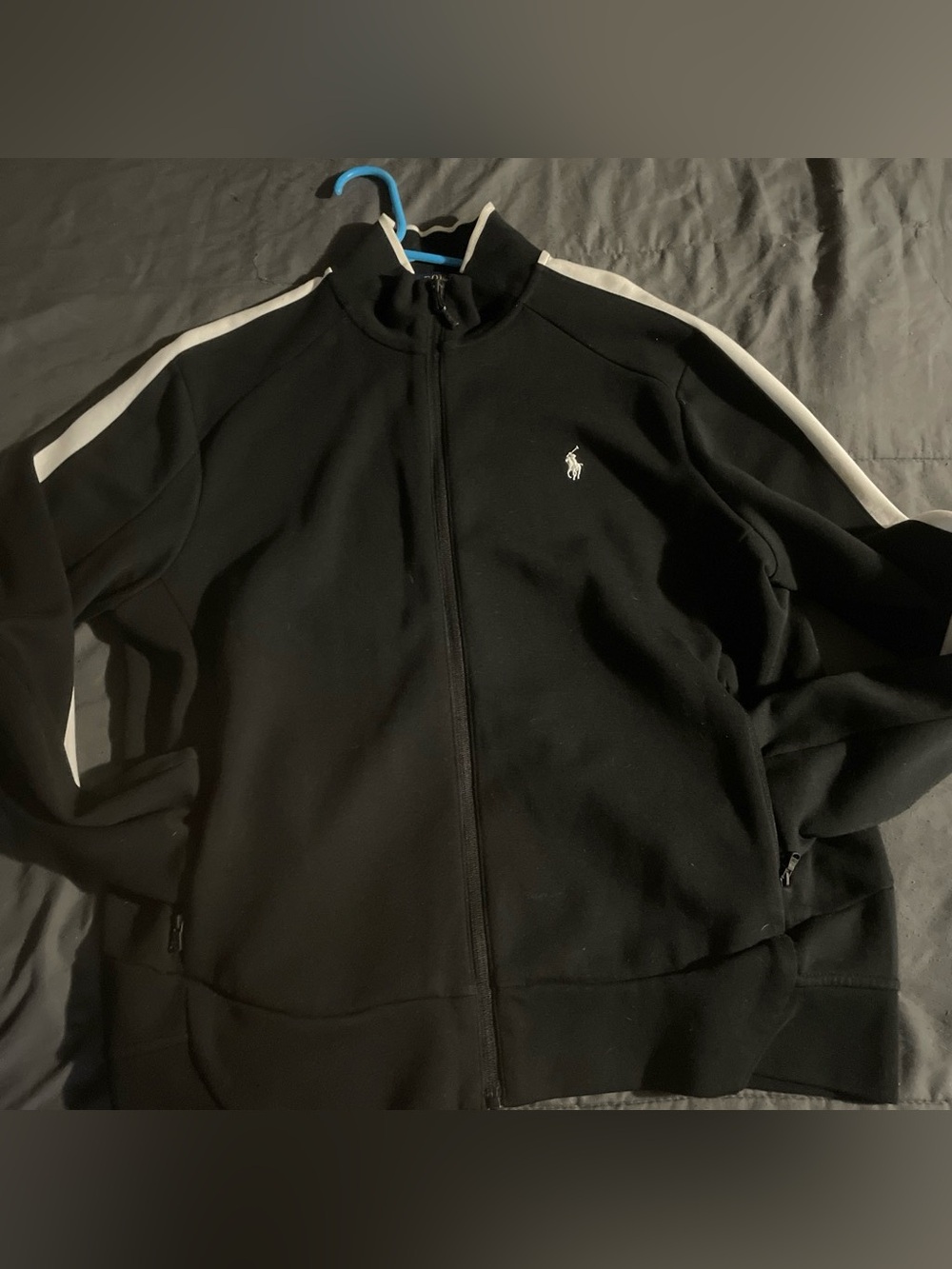 Polo by Ralph Lauren Black Jacket with White Shoulder Stripes